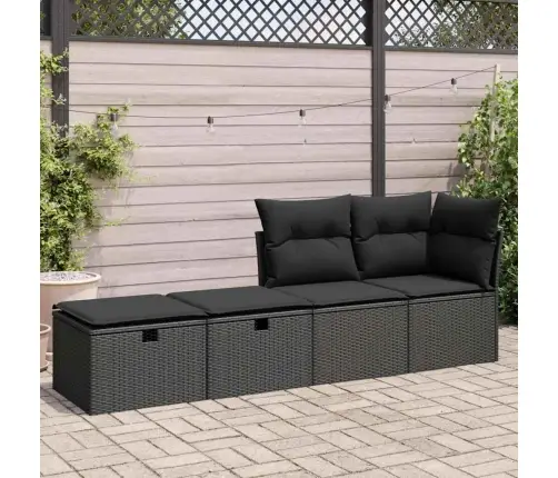 2-Daļīgs Dārza Dīvāna Komplekts, Matrači, Melna Pe Rotangpalma Vidaxl