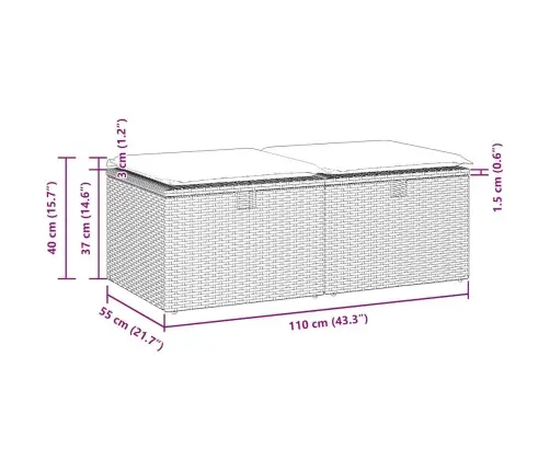 Sodo Komplektas Su Pagalvėlėmis, 2 Dalių, Poliratanas/Akacija