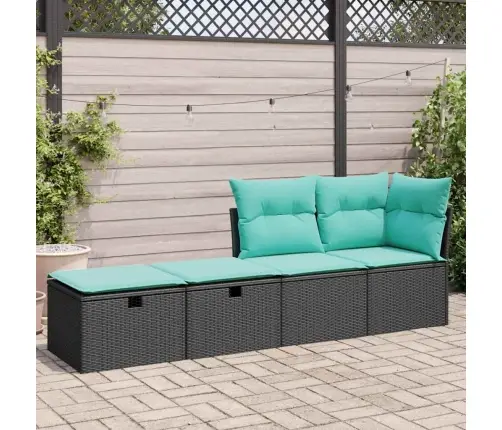 2-Osaline Aiadiivani Komplekt Patjadega, Must, Rotang/Akaatsia