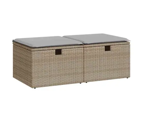 2-Daļīgs Dārza Dīvāna Komplekts, Matrači, Bēša Pe Rotangpalma Vidaxl