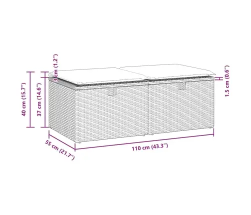 2-Daļīgs Dārza Dīvānu Komplekts, Matrači, Brūna Pe Rotangpalma Vidaxl