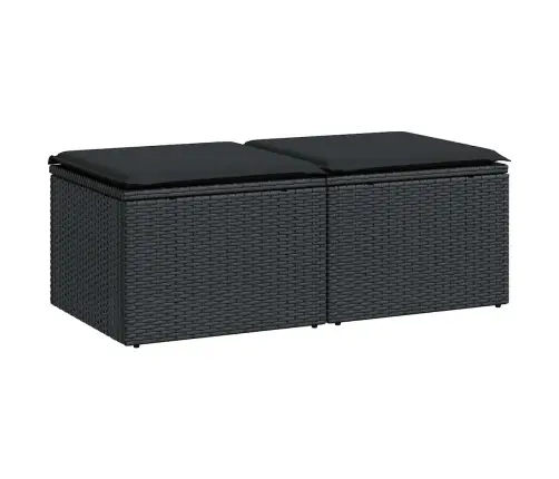 2-Daļīgs Dārza Dīvāna Komplekts, Matrači, Melna Pe Rotangpalma Vidaxl