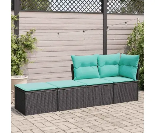 2-Osaline Aiadiivani Komplekt Patjadega, Must, Rotang/Akaatsia