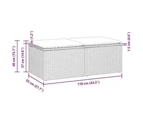 2-Osaline Aiadiivani Komplekt Patjadega, Must, Rotang/Akaatsia