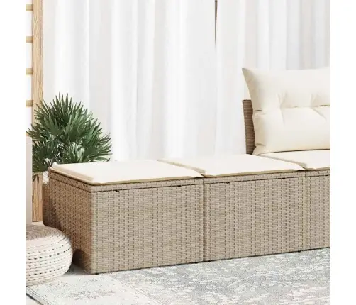 2-Daļīgs Dārza Dīvāna Komplekts, Matrači, Bēša Pe Rotangpalma Vidaxl