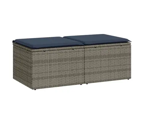 2-Daļīgs Dārza Dīvāna Komplekts, Matrači, Pelēka Pe Rotangpalma Vidaxl