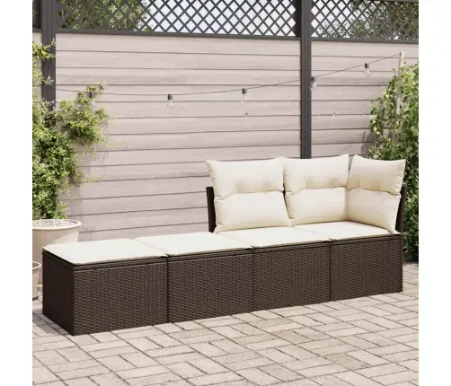 2-Daļīgs Dārza Dīvānu Komplekts, Matrači, Brūna Pe Rotangpalma Vidaxl