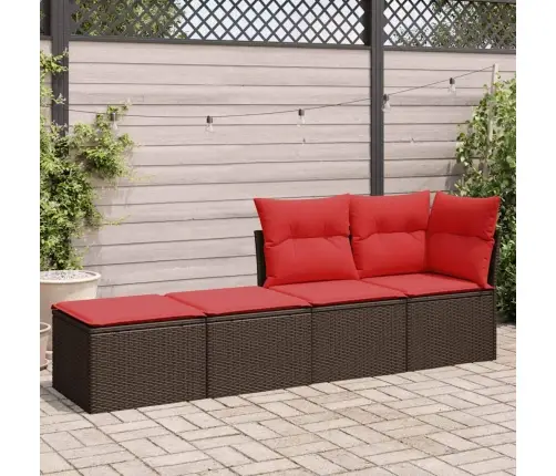 2-Daļīgs Dārza Dīvānu Komplekts, Matrači, Brūna Pe Rotangpalma Vidaxl