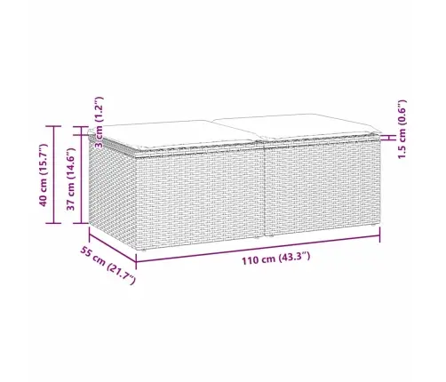 2-Daļīgs Dārza Dīvānu Komplekts, Matrači, Brūna Pe Rotangpalma Vidaxl
