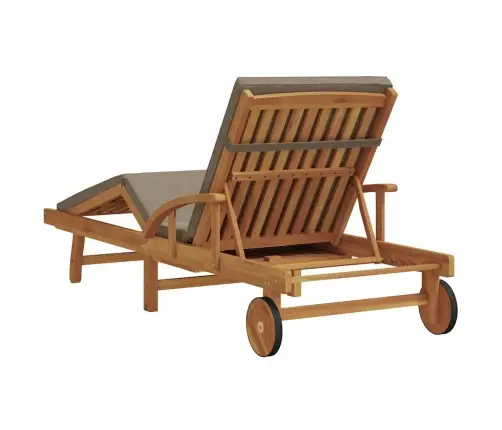 Saulės Gultas Taupe 200 X 67 X 84Cm Akacijos Medienos Masyvas