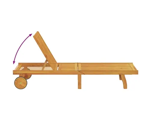 Saulės Gultas Ruda 63 X 199 X 85Cm Akacijos Medienos Masyvas