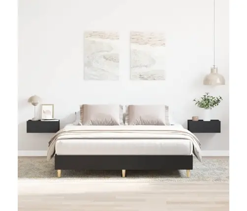 Gultas Rāmis Bez Matrača, Melns, 150X200 Cm, Inženierijas Koks Vidaxl