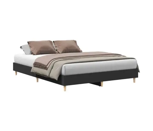 Gultas Rāmis Bez Matrača, 140X200 Cm, Inženierijas Koks, Melns Vidaxl