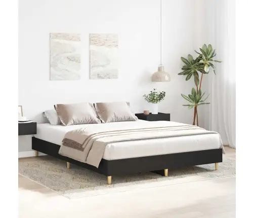 Gultas Rāmis Bez Matrača, 140X200 Cm, Inženierijas Koks, Melns Vidaxl