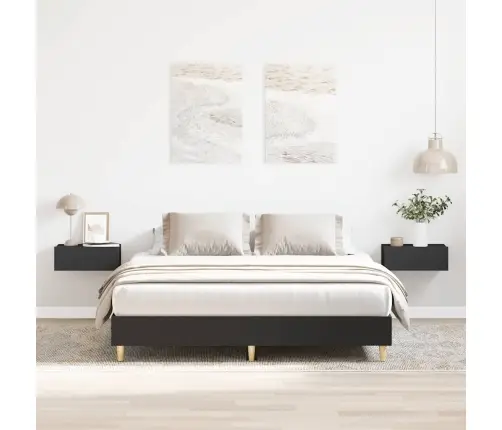 Gultas Rāmis Bez Matrača, 140X200 Cm, Inženierijas Koks, Melns Vidaxl