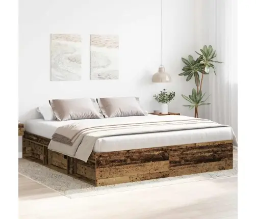 Gultas Rāmis Bez Matrača Veci Dēļi 200X200 Cm Inženierijas Koks Vidaxl