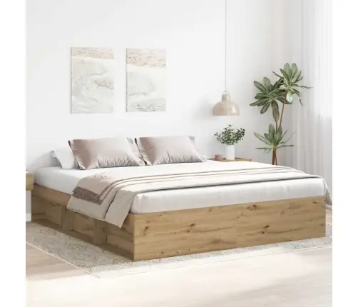 Gultas Rāmis Bez Matrača Ozolkoka Krāsa Inženierijas Koks Vidaxl
