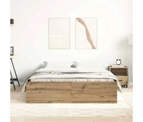 Gultas Rāmis Bez Matrača, 140X190 Cm, Inženierijas Koks Vidaxl