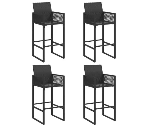 5 Dalių Sodo Baro Komplektas Be Pagalvėlių Juoda Polietileno