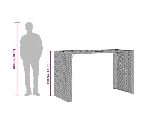 5 Dalių Sodo Baro Komplektas Be Pagalvėlių Juoda Polietileno