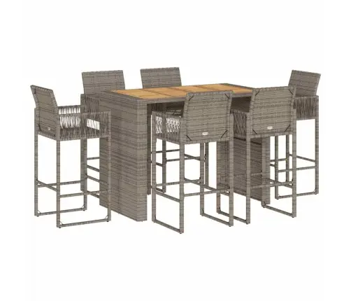 7-Osaline Aiatangide Komplekt Ilma Patjadeta Hall Polürotang