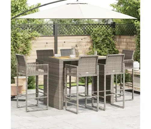 7-Osaline Aiatangide Komplekt Ilma Patjadeta Hall Polürotang