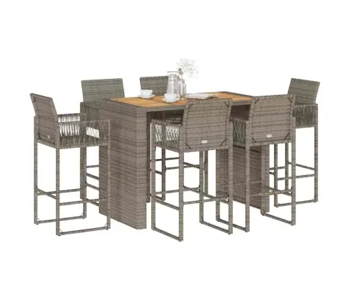 7-Osaline Aiatangide Komplekt Ilma Patjadeta Hall Polürotang