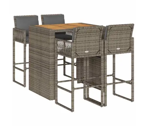 5-Osaline Aiatangide Komplekt Patjadega Hall Polürotangist