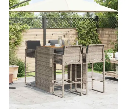 5-Osaline Aiatangide Komplekt Patjadega Hall Polürotangist