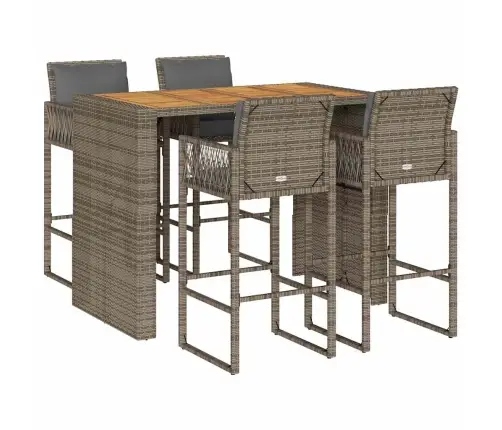 5-Daļīgs Dārza Mēbeļu Komplekts Ar Matračiem, Pe Rotangpalma Vidaxl