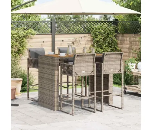 5-Daļīgs Dārza Mēbeļu Komplekts Ar Matračiem, Pe Rotangpalma Vidaxl