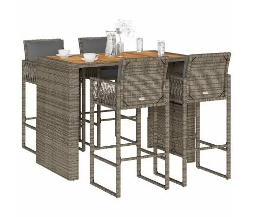 5-Daļīgs Dārza Mēbeļu Komplekts Ar Matračiem, Pe Rotangpalma Vidaxl