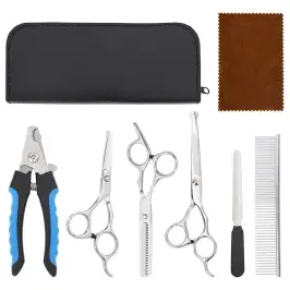 6 Gabalu Suņu Kopšanas Šķēru Komplekts No Nerūsējošā Tērauda Vidaxl