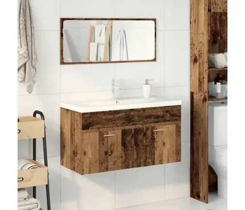 3-Osaline Vannitoa Mööblikomplekt, Vana Puit, Tehispuit