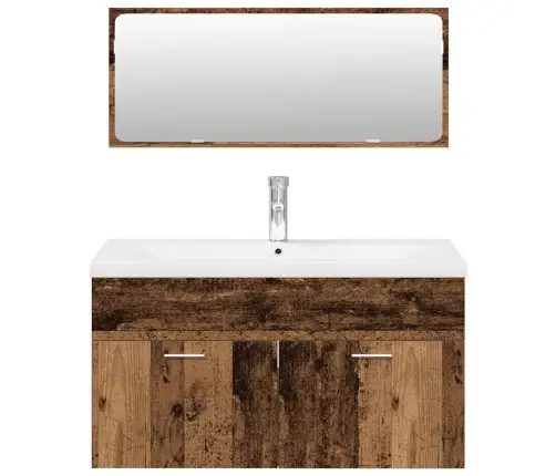 3-Osaline Vannitoa Mööblikomplekt, Vana Puit, Tehispuit