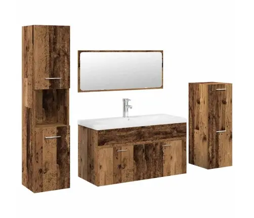 5-Daļīgs Vannasistabas Mēbeļu Komplekts, Veca Koka, Koks Vidaxl