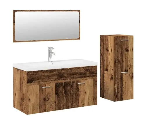 Vonios Baldų Komplektas, 4 Dalių, Medienos, Apdirbta Mediena