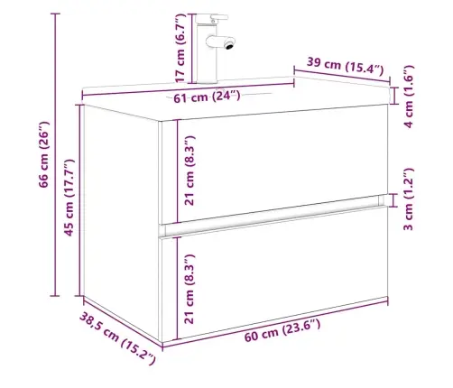 Kriauklės Spintelė Su Įmontuotu Praustuvu Ir Maišytuvu