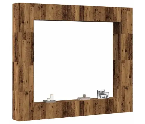 8-Daļīgs Tv Skapja Komplekts, Sienai Stiprināms, Veca Koka Vidaxl