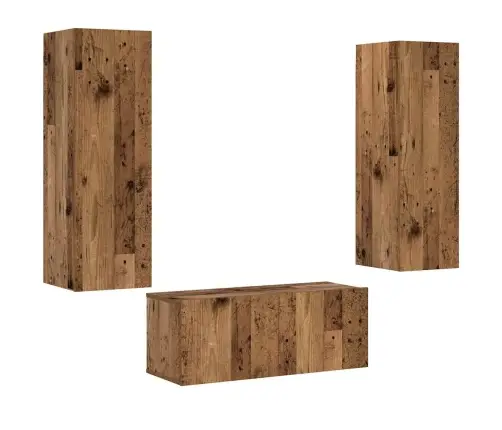 3-Osaline Seinale Paigaldatav Telerikapi Komplekt Vana Puit