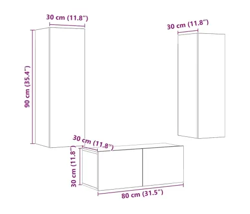 3-Osaline Seinale Paigaldatav Telerikapi Komplekt