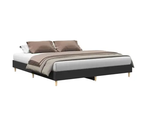 Gulta Bez Matrača, Melns, 160X200 Cm, Inženierijas Koks Vidaxl