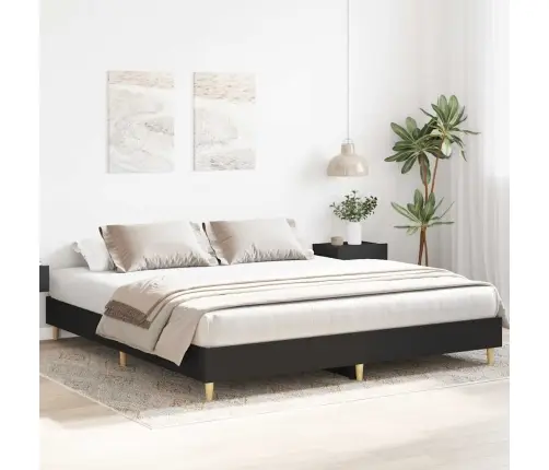 Gulta Bez Matrača, Melns, 160X200 Cm, Inženierijas Koks Vidaxl