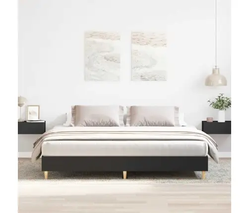 Gulta Bez Matrača, Melns, 160X200 Cm, Inženierijas Koks Vidaxl