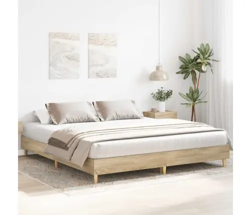 Lovos Rėmas Be Čiužinio, Sonoma, 160X200cm Apdirbta Mediena