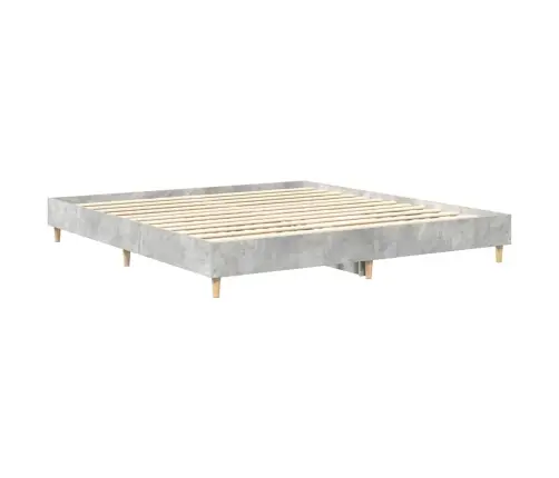 Gulta Bez Matrača, Betons Pelēks, 160X200 Cm, Inženierijas Koks Vidaxl