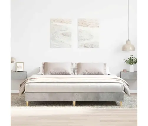 Gulta Bez Matrača, Betons Pelēks, 160X200 Cm, Inženierijas Koks Vidaxl