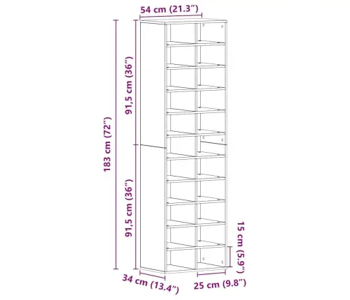 Kingakapp Must Tamm 54X34X183 Cm Engineered Wood