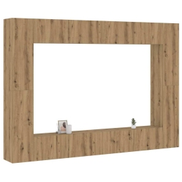 8 Gabalu Sienas Televizora Skapja Komplekts Artisan Oak Vidaxl