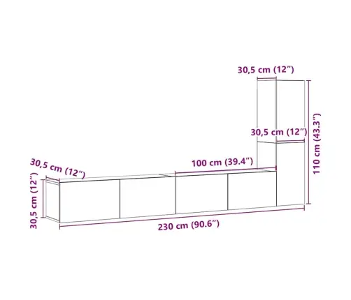 Sieninis Televizoriaus Spintelės Komplektas, 3 Dalių Sieninis Televizoriaus Spintelės Komplektas, 3 Dalių